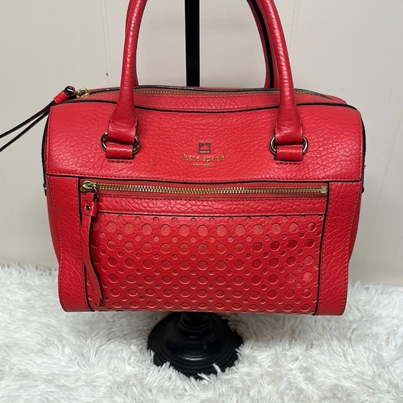 Kate Spade Red Satchel with Textured Design - Picture 1 of 14